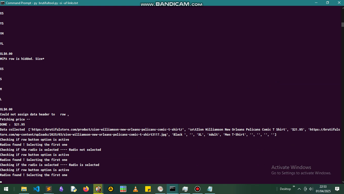 Screenshot of Brutiful store bot